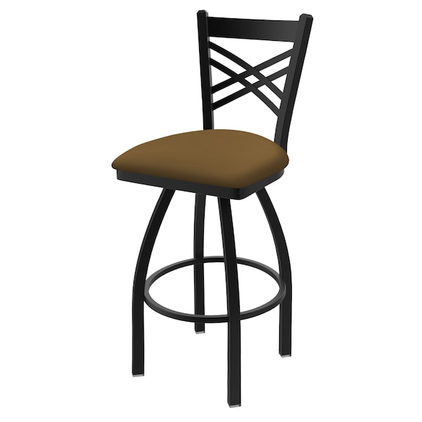 Holland Bar Stool Co 30" Swivel Bar Stool, Black Wrinkle, Canter Saddle Seat 82030BW012 - main